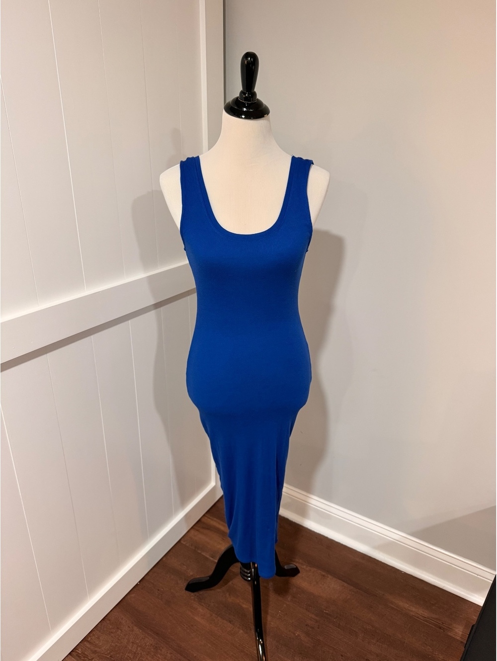 Ambiance Medium Blue Ribbed Tank Dress